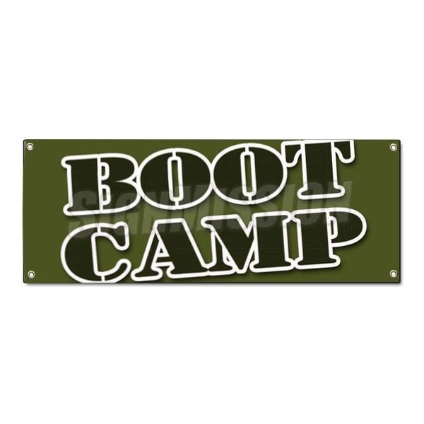 BOOT CAMP BANNER SIGN fitness run trainer weights gym sports extreme